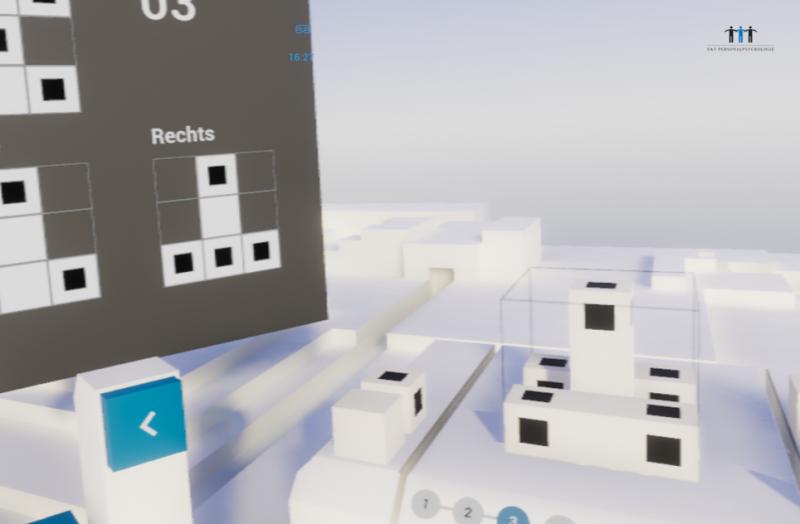 Beispielaufgabe des VR-Tests zur Messung räumlichen Vorstellungsvermögens